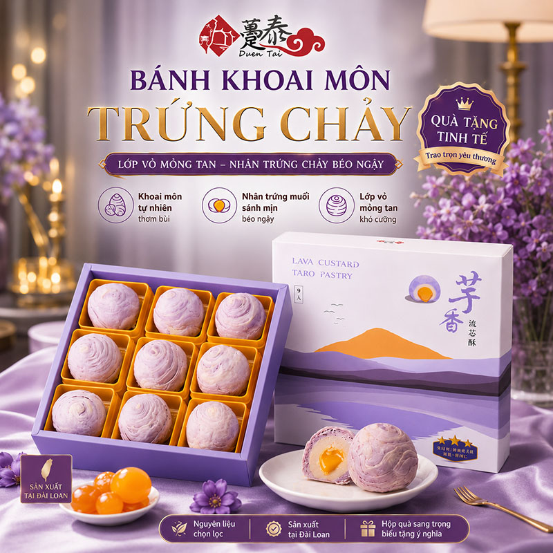 Banh khoai mon trung chay 1 1 Banh khoai mon trung chay Duen Tai