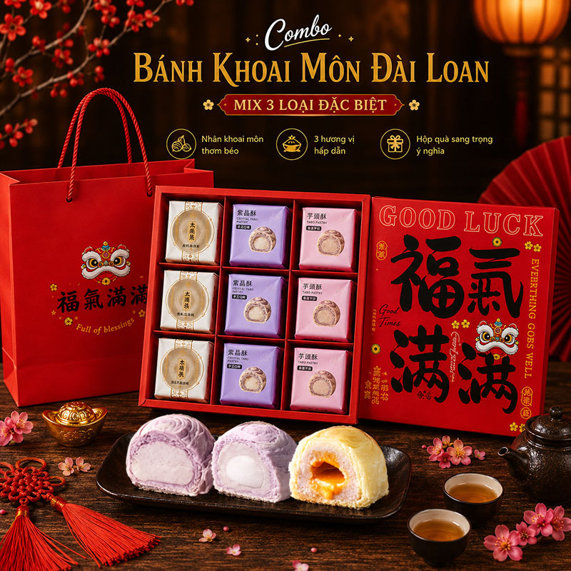 Hộp combo 3 loại bánh khoai môn