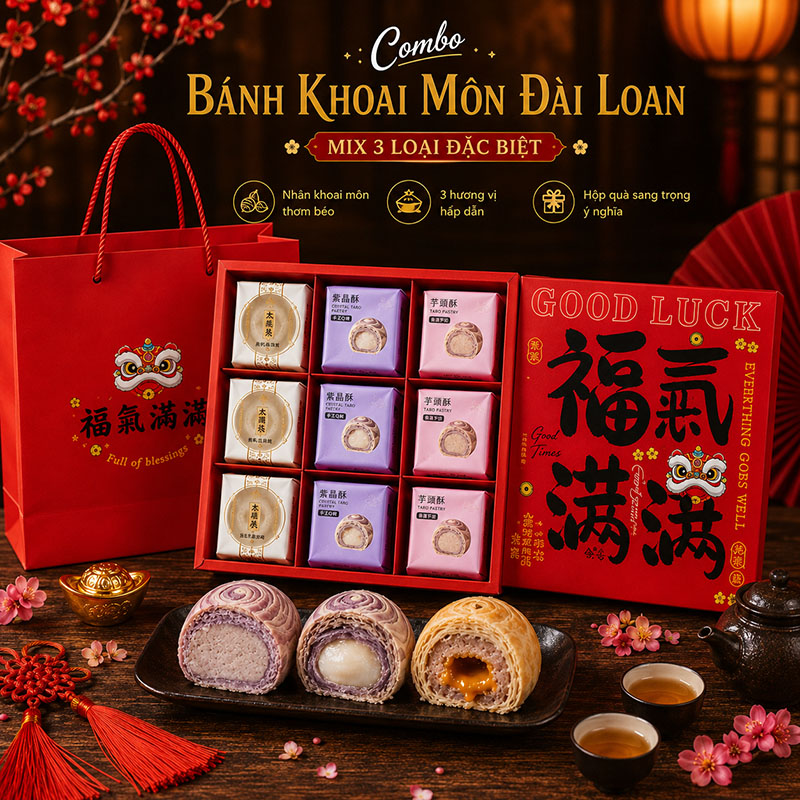 Hộp combo 3 loại bánh khoai môn